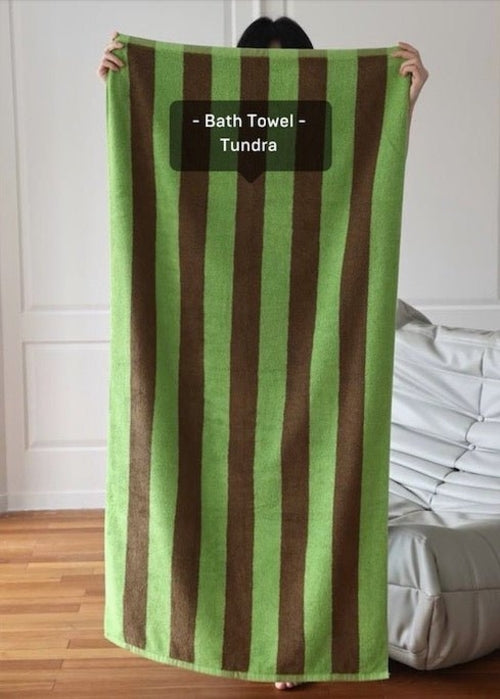 Retro Stripe Bath Towel 100% Organic