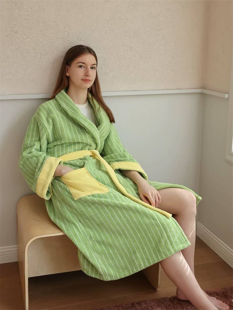 Dopamine Stripe Bathrobe - 100% Organic cotton (3 colours)