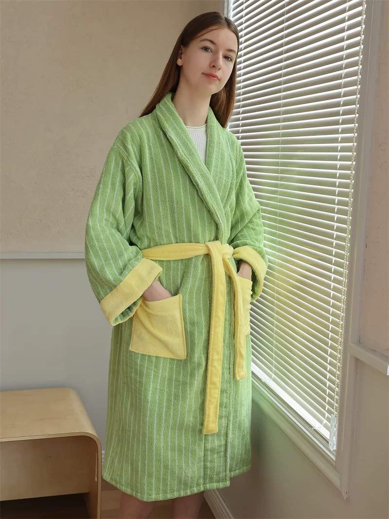 Dopamine Stripe Bathrobe - 100% Organic cotton (3 colours)